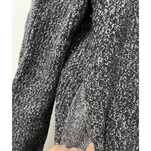 /EVERLANE Womens 100% Wool Full Zip Thick Knit Cardigan Size XL Black Heathered - Picture 7 of 8